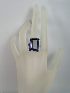   Huge Purple Man Made Sapphire Ring Vintage Estate Jewelry WOW