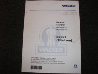 wacker bs52y tillotson rammer operators parts manual 