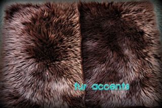 Faux Fur Accent Rug Brown Shag Bear Sheepskin Mink Plush Pelt Rug 