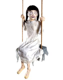 Zombie Girl on A Swing Animated Halloween Animatronic
