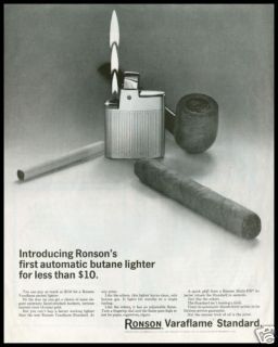 1964 Vintage Ad for Ronson Cigarette Lighters