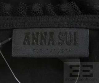 Anna Sui for Target Black Mesh Trim Hook Eye Top Size L