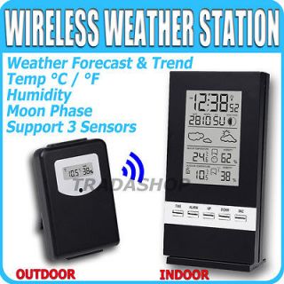 Weather Station Indoor Outdoor Temperature Hygrometer Thermometer 
