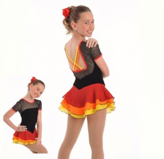 Sixo Three Color Spanish Style Figure Skate Dress   Size 8/10 Tall