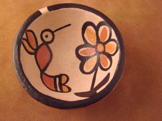 Santo Domingo Kewa Hand Made & Painted Bowl by Rose Pacheco Native 