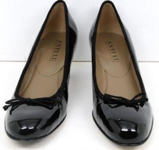 Anyi Lu Black Patent Leather Heels Pumps Size 40