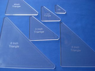   Triangle Set. (1,2,3,4,5, & 6Clear Acrylic Templates