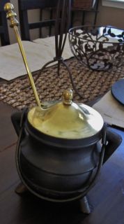 Antique Cast Iron Kettle Fire Starter Cauldron Pot