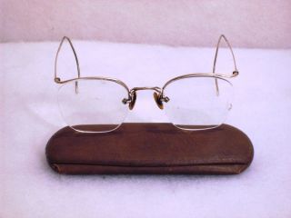 Vintage GOLD FILLED Wire Rimmed AO Glasses & Case ~ 12K GF Antique 