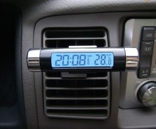    on Digital LCD Car Vehicle Digital Clock Thermometer Blue Backlight