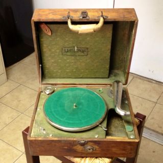 Al phonic junior Antique Record Player In Suitcase Early Portable Boom 