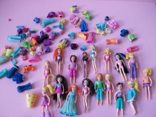 HUGE LOT OF POLLY POCKET DOLLS ~ CLOTHING ~ ACCESSORIES