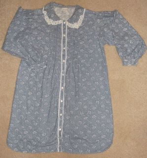 Appel Sleepwear Cotton Flannel Nightgown Housecoat Housedress Small 
