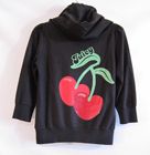 womens juicy couture 3 4 sleeve hoodie black w cherry