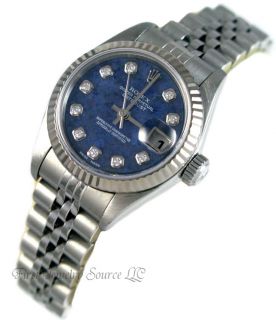 Ladies Rolex Datejust Sodalite Diamond Dial Watch 79174