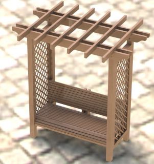 Garden Arbor Trellis with Bench Woodworking Plans Easy to Build
