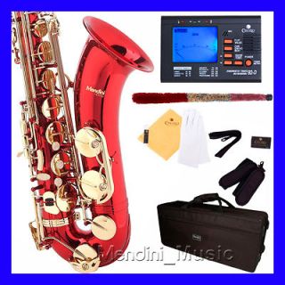 new student red lacquer tenor saxophone sax+ $ 39 tuner
