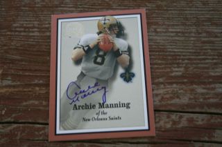 ARCHIE MANNING 2000 Fleer NFL Greats of the Game 72 Auto SAINTS 