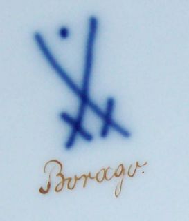 Antique Extremely RARE Meissen Flower Vase Signed Borago x Swords Dot 