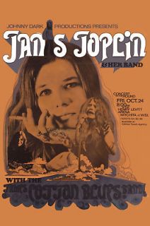 blues janis joplin james cotton at witchita poster 1969 time