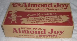 vintage peter paul almond joy 24 count candy bar box
