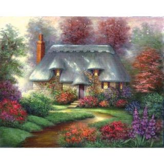 Acrylic Paint Art Kit on Canvas Romantic Cottage
