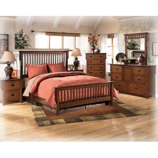 Ashley Colter California King Panel Bed Brown Finish  New 