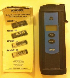 Atkins AccuTuff 340 Thermometer with User Guide Great Condition