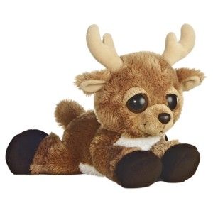 Aurora Plush Reindeer Christmas Holiday Dreamy Eyes Stuffed Animal Toy 