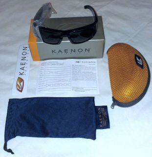 Kaenon Polarized Arlo Sunglasses Black Frame G12 Lens Case NIB Free 