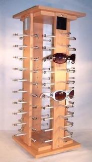 DELUXE WOOD 40 PAIR SUNGLASS SPINNING DISPLAY RACK counter glasses 