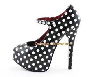bordello teeze 08 polka dot platform pumps heels shoes