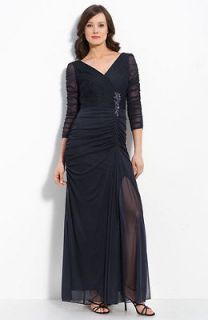 new adrianna papell beaded mesh gown size 16 ink