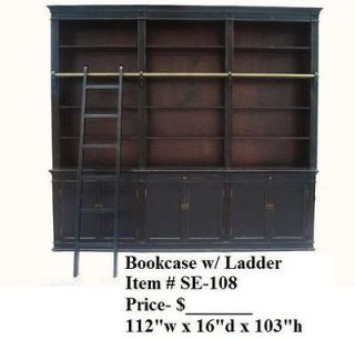 Beautiful 3 piece Bookcase Cabinet w/ladder available in Black or 