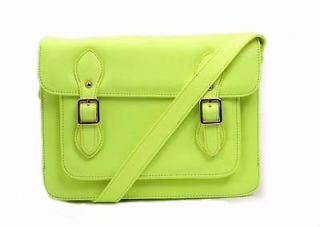 TMC handbag PU Baguette Messenger Cross body shoulder bag Neon Yellow 