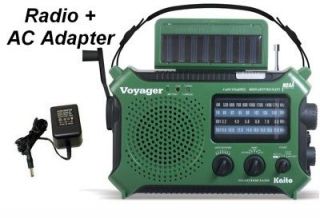   Voyager NOAA Emergency Radio Portable AM FM + AC Adapter Green Radio