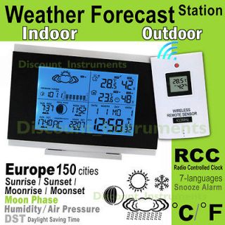   Indoor Outdoor Thermometer °C °F Humidity Air Pressure RCC DCF77