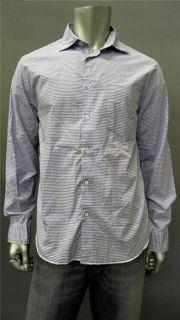 Arnold Zimberg Mens M Casual Long Sleeve Button Down Shirt Blue White 