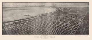 Panoramic Map Port Arthur Texas 1912 Jefferson County