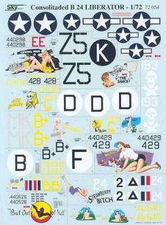 sky models decals 1 72 consolidated b 24 liberator bomber