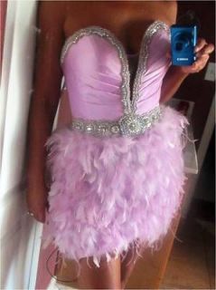 NWT Mac Duggal 7214B Feather cocktail Prom Homecoming dress Size 4