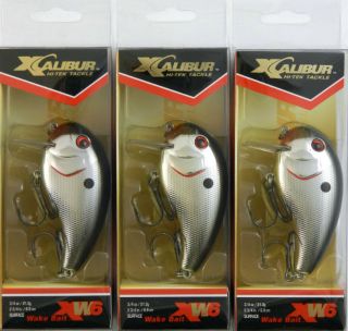   IS FOR 3 XCALIBUR XW612 WAKE BAIT 3/4OZ CHROME BLACK BACK AS PICTURED