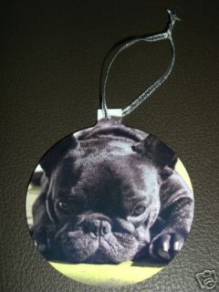 french bulldog christmas tree ornament w silver ribbon time left