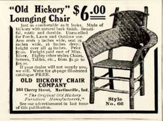 style no 66 shown in 1904 old hickory lounge chair