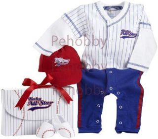 Baby Aspen Big Dreamzzz Baby Baseball Layette Set with Gift Box Blue 0 