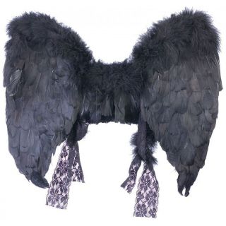   Fantasy Costume Wings White Black Burgundy Dark Fallen Angel Halloween