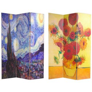 ft tall double sided van gogh canvas room divider a unique folding 