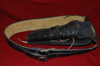 Vintage Leather Single Action Gun Belt and Holster