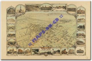 1901 BAKERSFIELD CALIFORNIA Kern County CA Map CD
