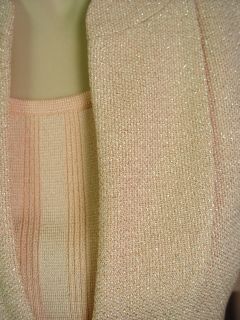 2085 St John Couture Pique Knit 3 PC Suit Sz 16 Sorbet Shimmer Fitted 